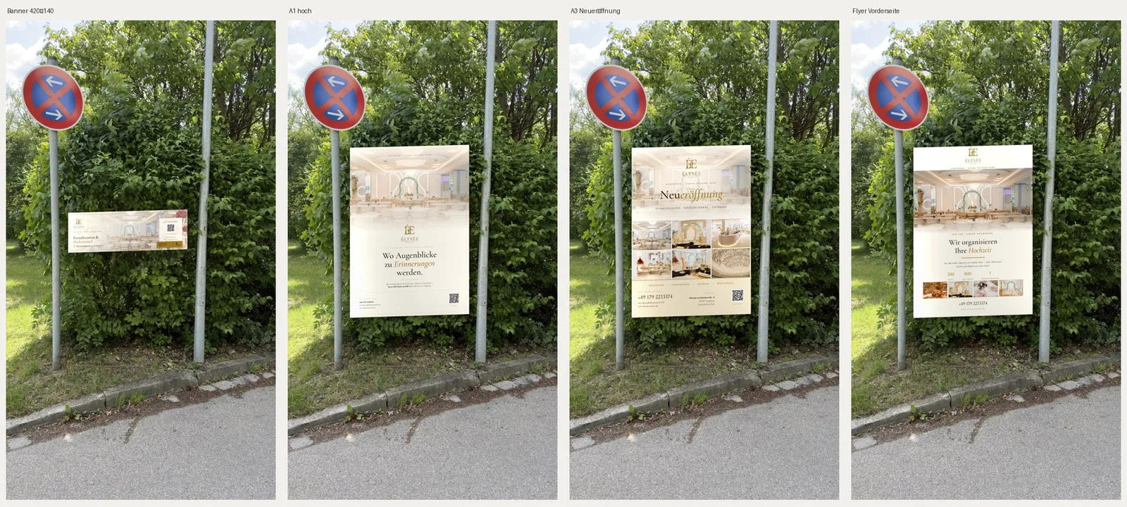 Mockups der Beschilderung