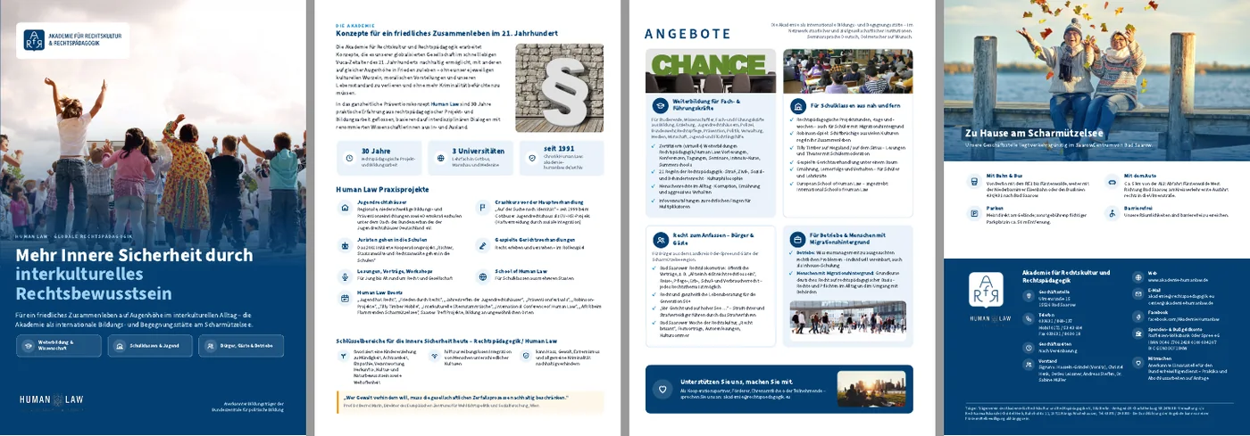 Falzflyer für Akademie für Rechtskultur