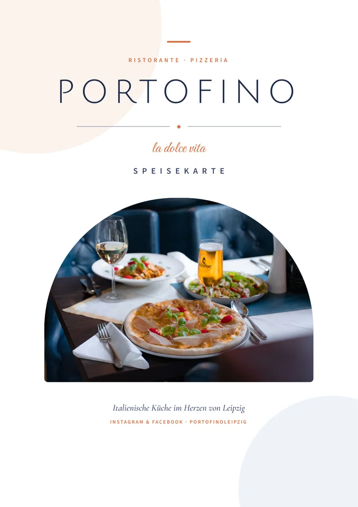 Speisekarte für Portofino
