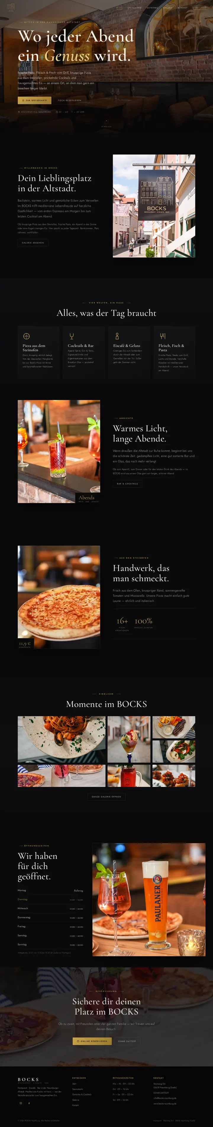 Website Bocks Naumburg, ganze Startseite