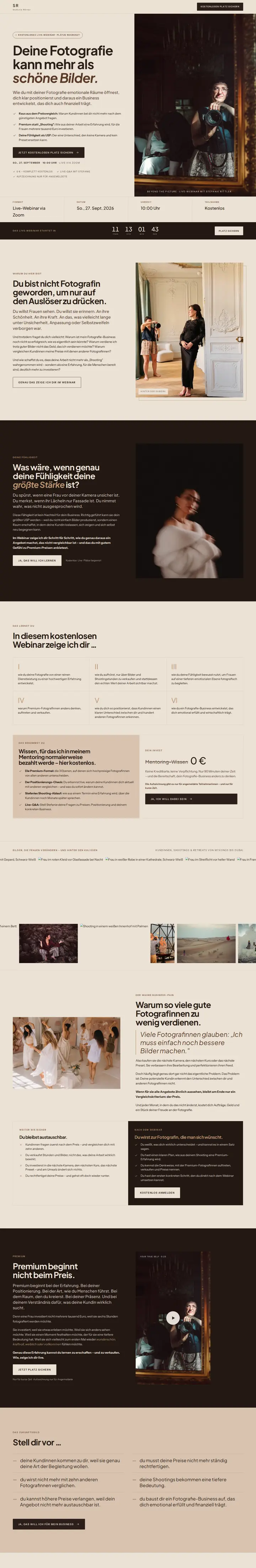 Website Stefanie Rittler, ganze Startseite